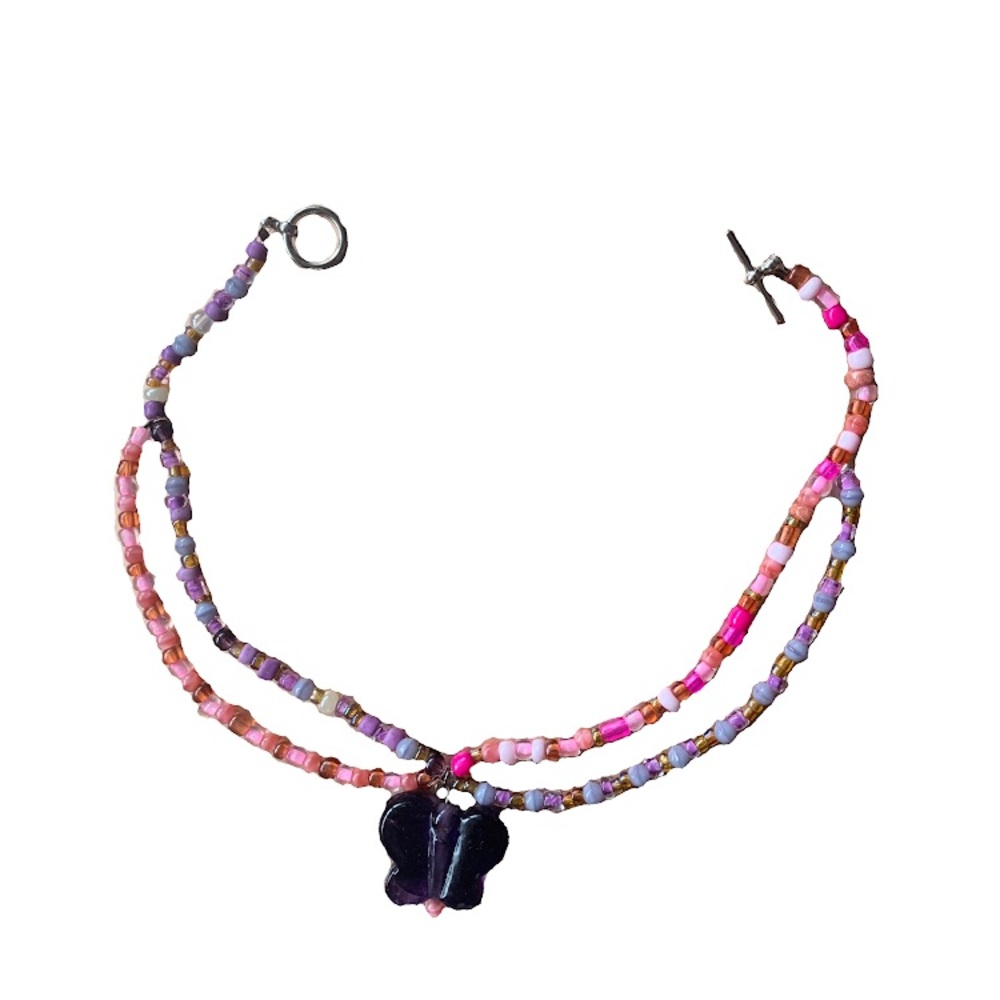 Butterfly Beaded Choker Necklace